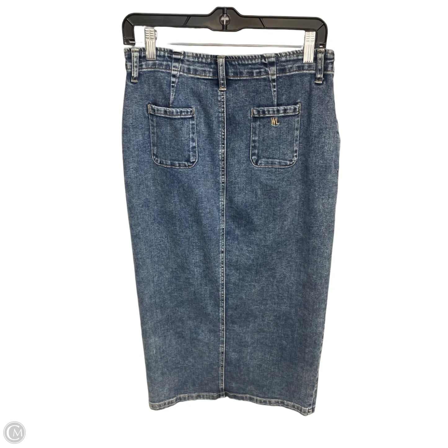 Skirt Midi By Clothes Mentor In Blue Denim, Size: 8