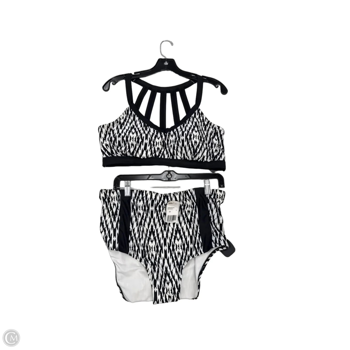 Swimsuit 2pc By Forever 21 In Black & White, Size: 2x