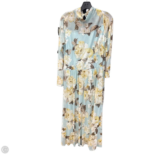 Dress Party Long By En Focus In Blue & Yellow, Size: 14