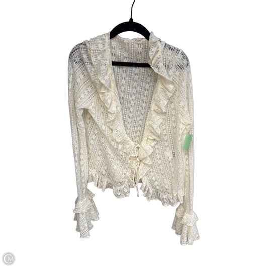Cardigan By Clothes Mentor In Cream, Size: L