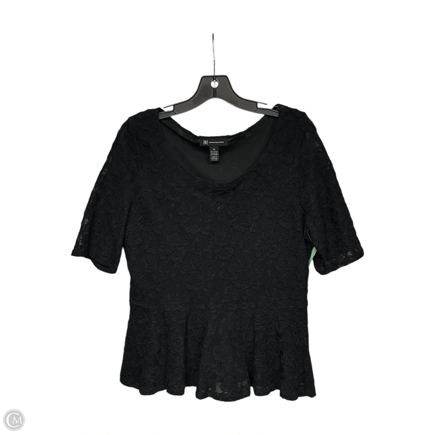 Top Short Sleeve By Inc In Black, Size: Xl