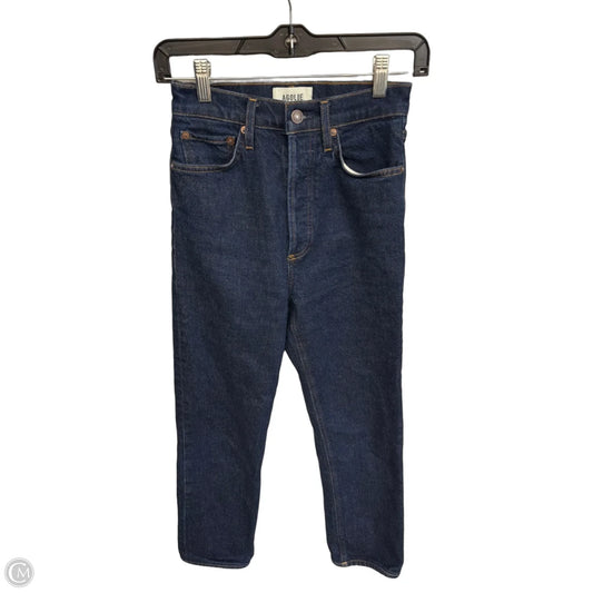 Jeans Straight By Agolde In Blue Denim, Size: 24
