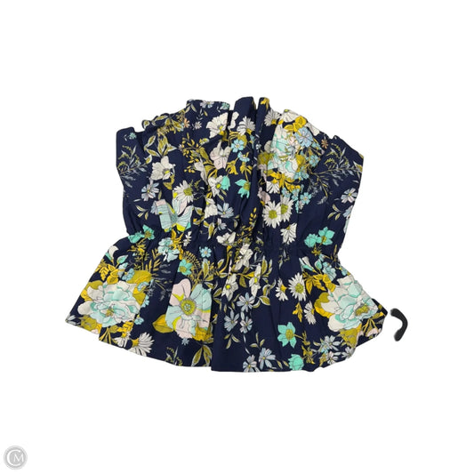 Top Sleeveless By Anthropologie In Blue & Yellow, Size: M