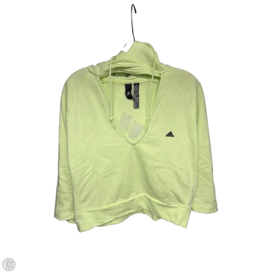 Athletic Sweatshirt Hoodie By Adidas In Green, Size: L