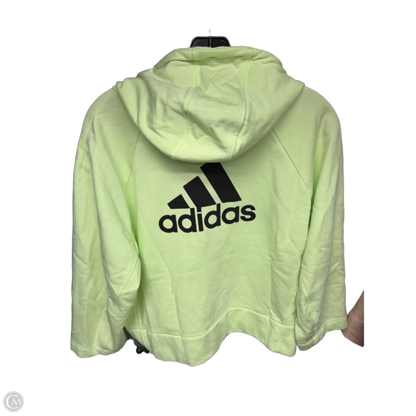 Athletic Sweatshirt Hoodie By Adidas In Green, Size: L