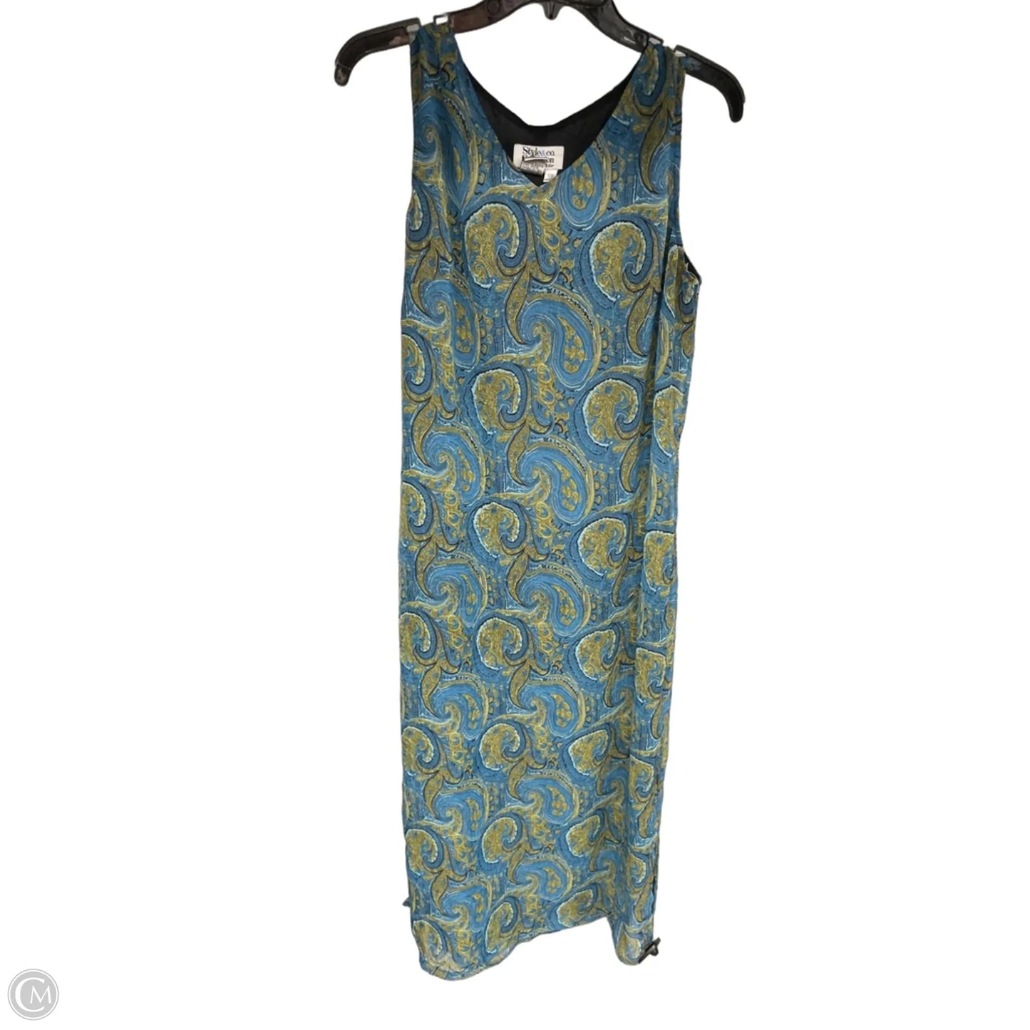 Dress Casual Maxi By Style And Company In Blue & Green, Size: 12p