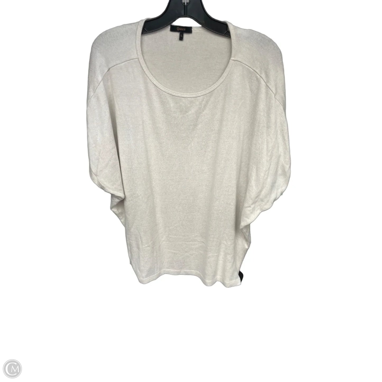 Top Short Sleeve By Quince In Beige, Size: L