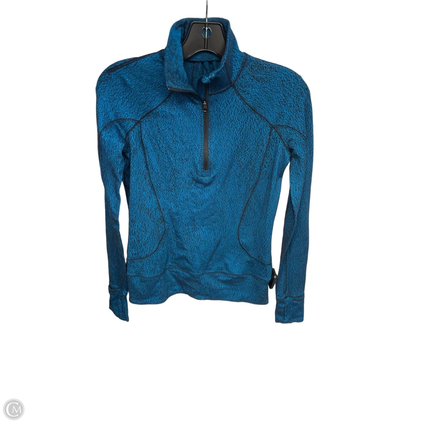 Athletic Top Long Sleeve Collar By Lululemon In Blue, Size: 4