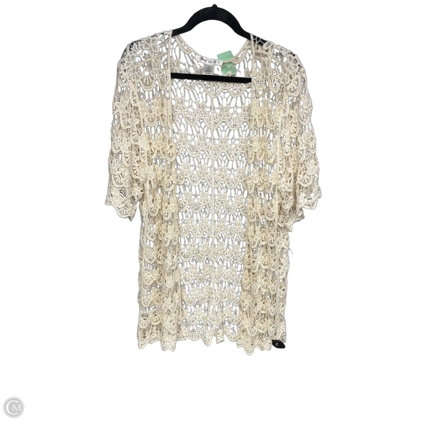 Cardigan By Say What In Cream, Size: Xl