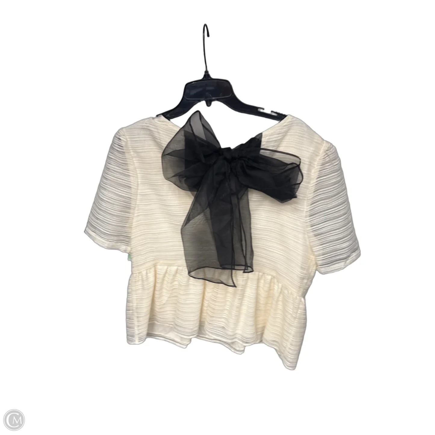 Blouse Short Sleeve By Sunday In Brooklyn In Black & Cream, Size: L