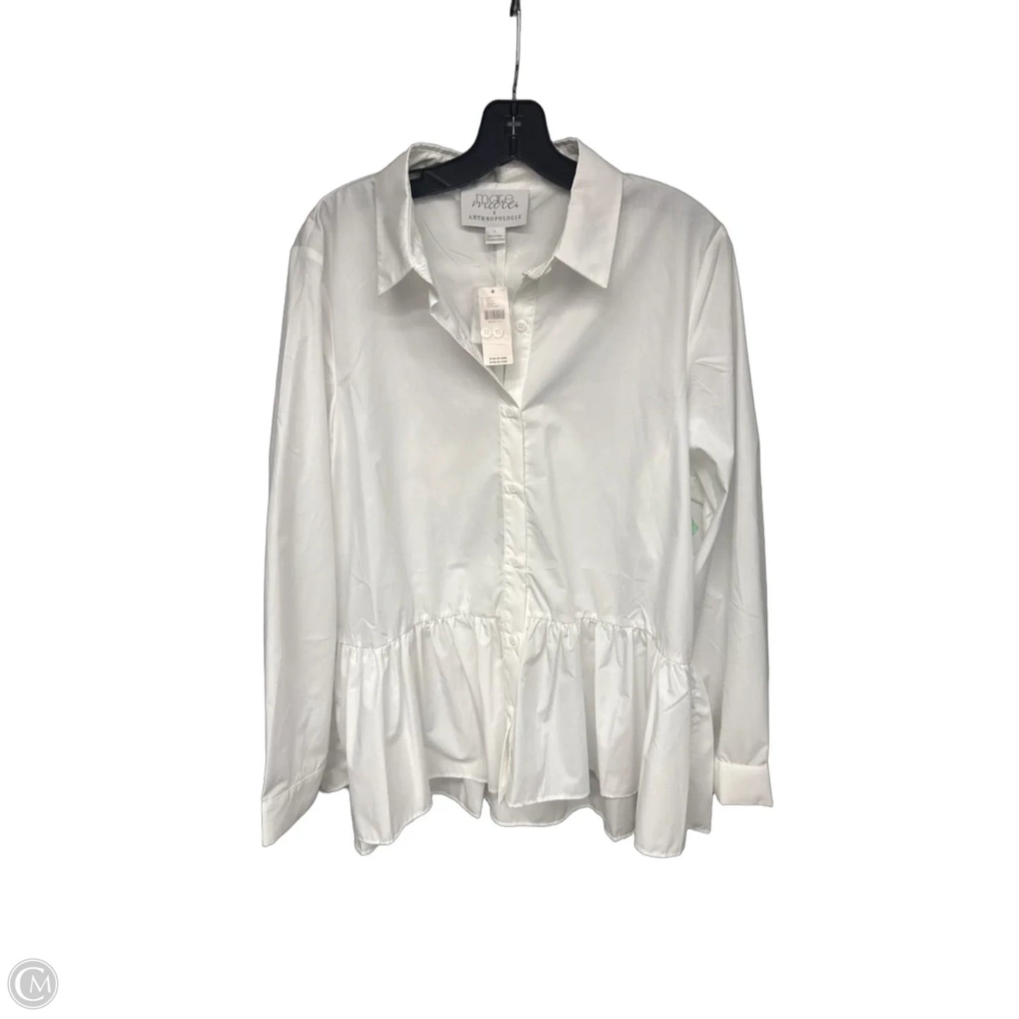 Blouse Long Sleeve By Mare Mare In White, Size: L