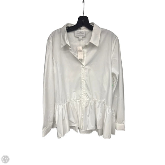 Blouse Long Sleeve By Mare Mare In White, Size: L
