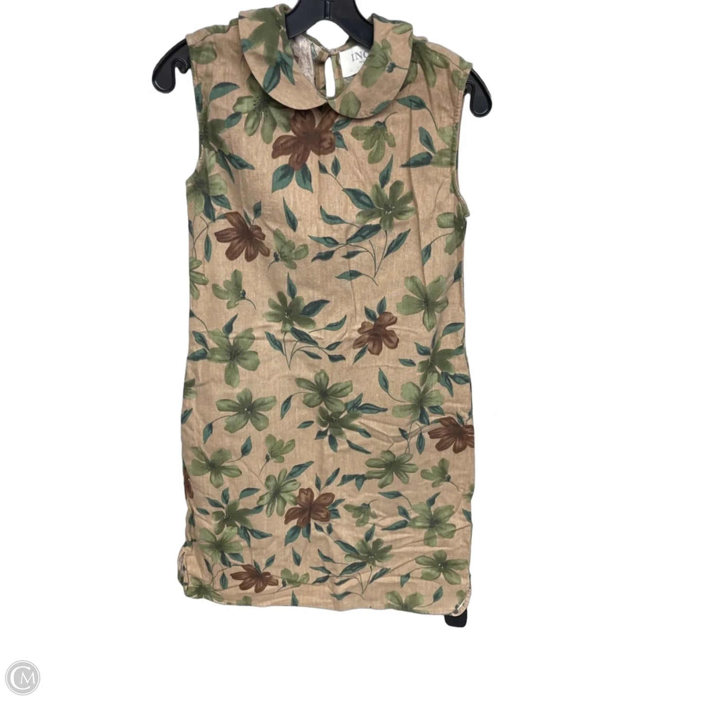 Dress Casual Midi By Clothes Mentor In Green & Tan, Size: S