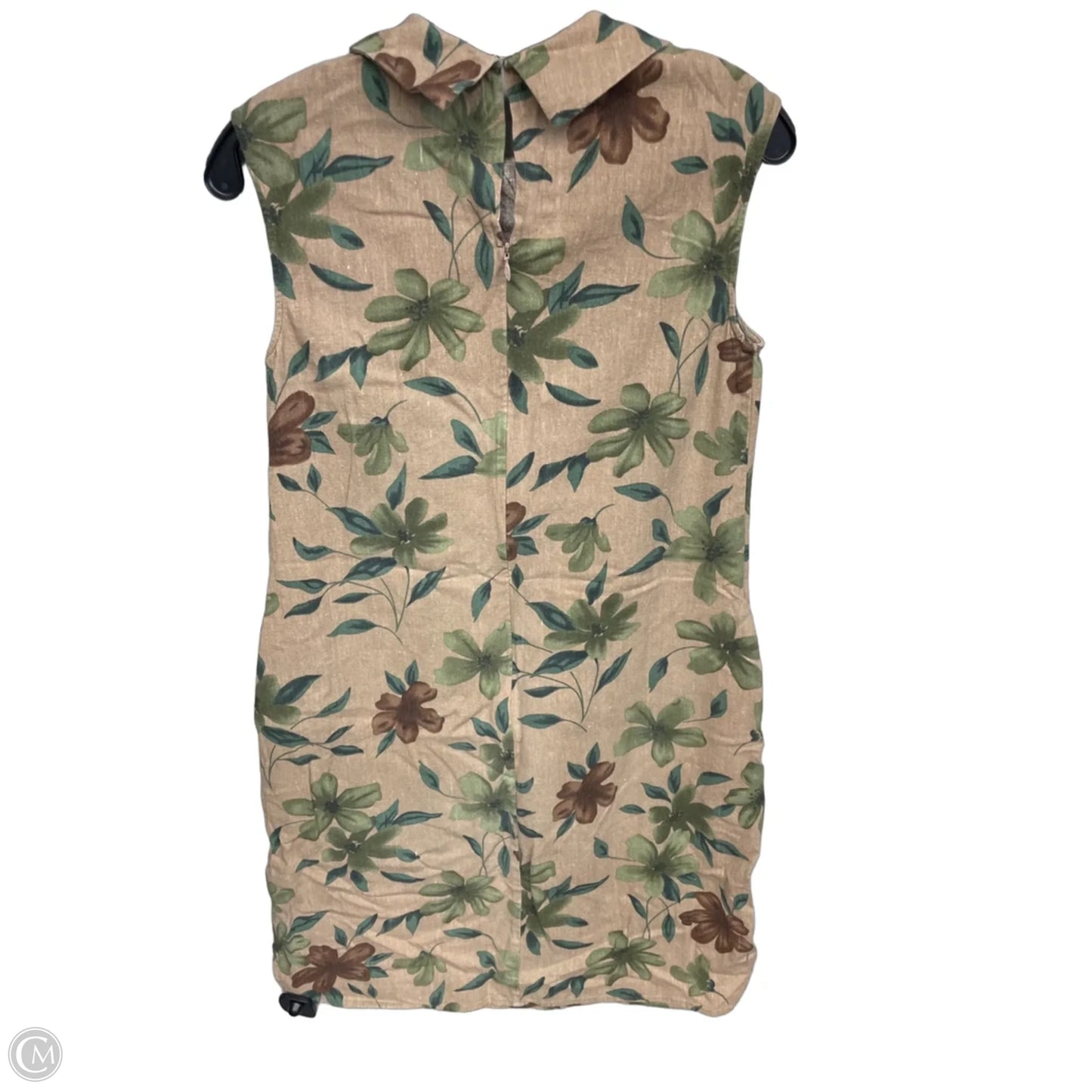 Dress Casual Midi By Clothes Mentor In Green & Tan, Size: S