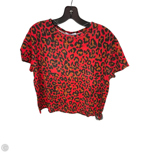 Top Short Sleeve By Zara In Animal Print, Size: S