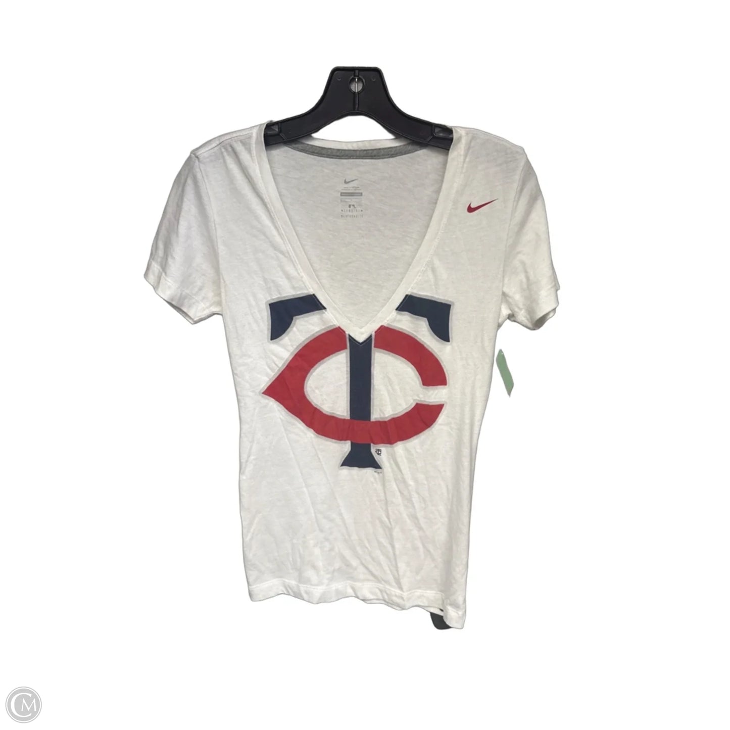 Athletic Top Short Sleeve By Nike Apparel In Blue Red & White, Size: S