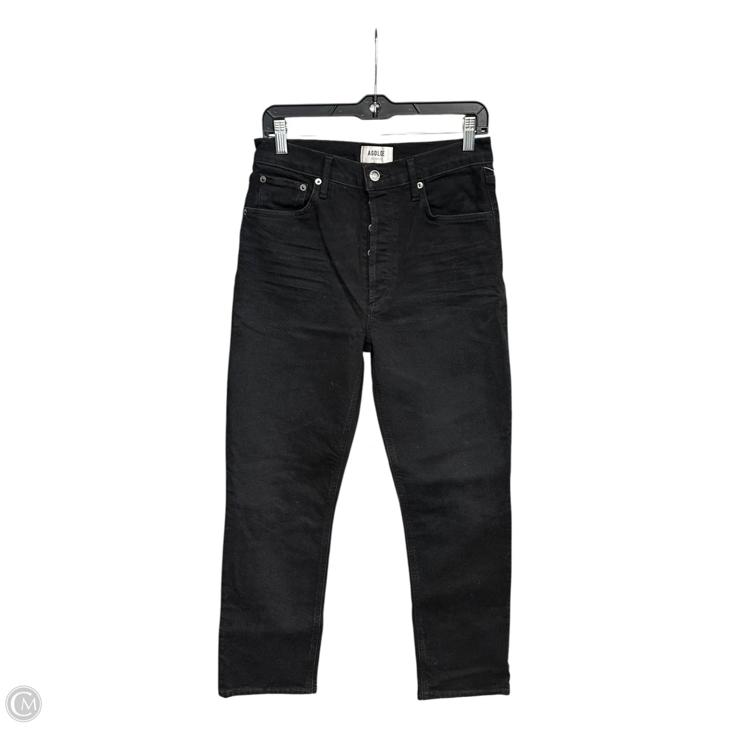 Jeans Straight By Agolde In Black Denim, Size: 6