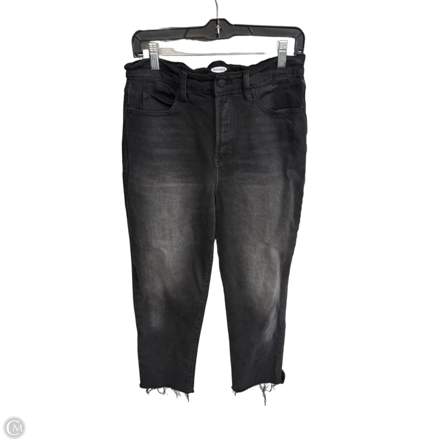 Jeans Straight By Old Navy In Black Denim, Size: 8