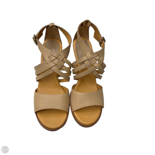 Sandals Heels Wedge By Kork Ease In Tan, Size: 9