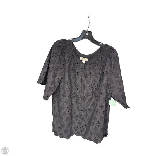 Top Short Sleeve By Logo In Grey, Size: L
