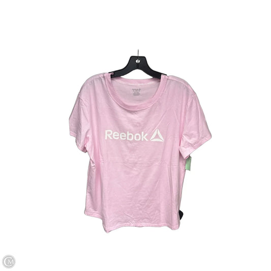 Athletic Top Short Sleeve By Reebok In Pink, Size: Xl