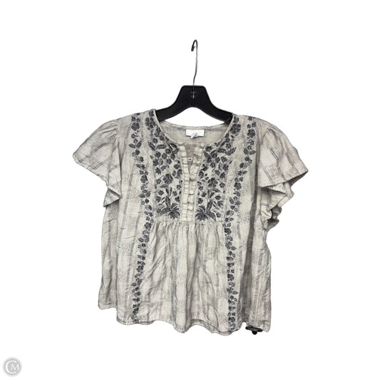 Top Short Sleeve By J. Jill In Blue & Cream, Size: S
