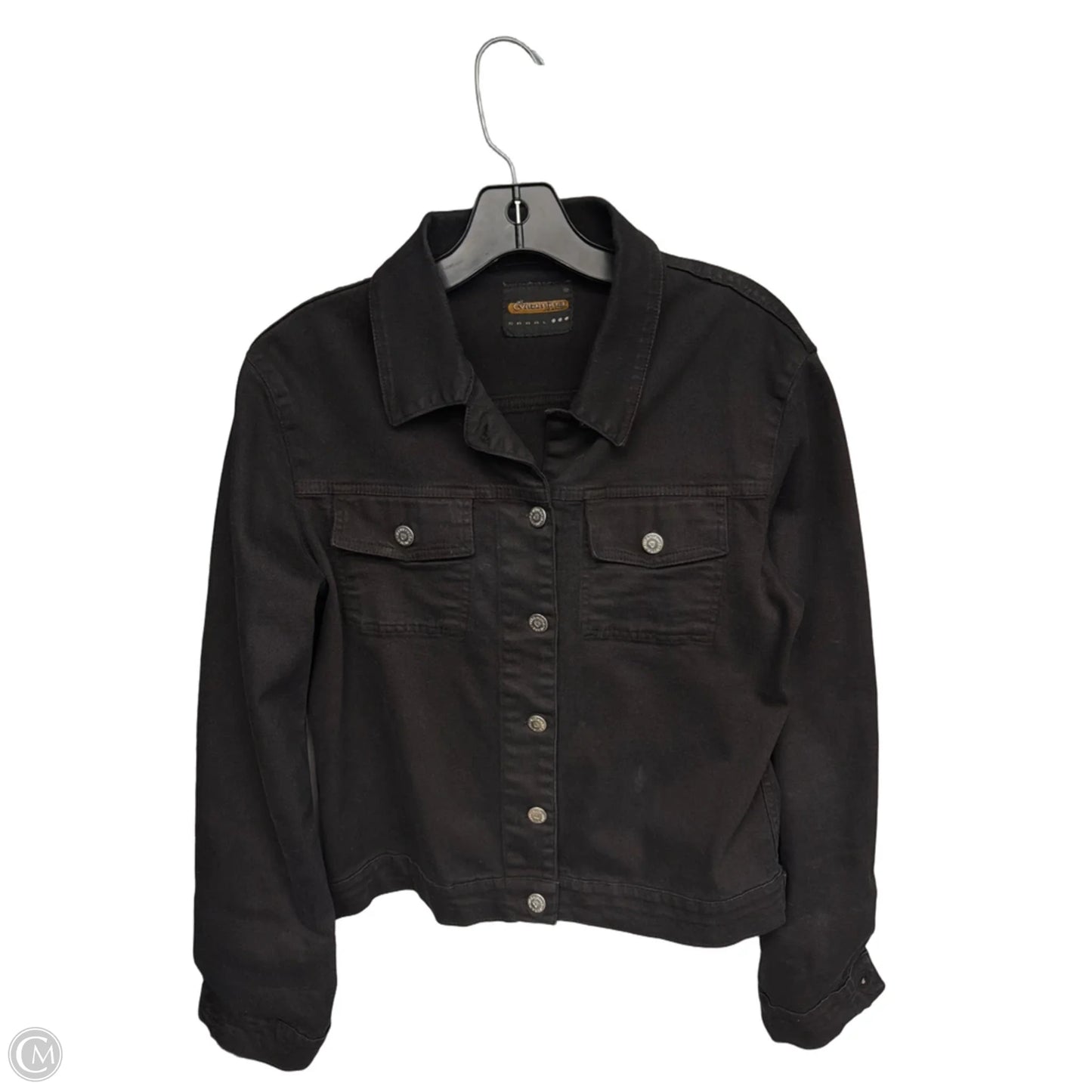 Jacket Denim By Vitamin A In Black Denim, Size: M