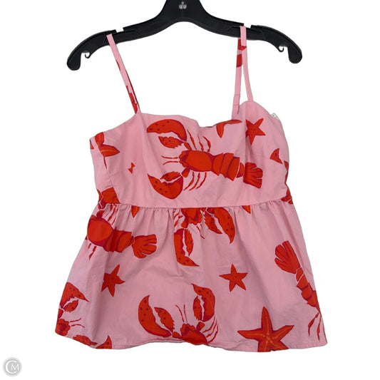 Top Sleeveless By J. Crew In Pink & Red, Size: 4