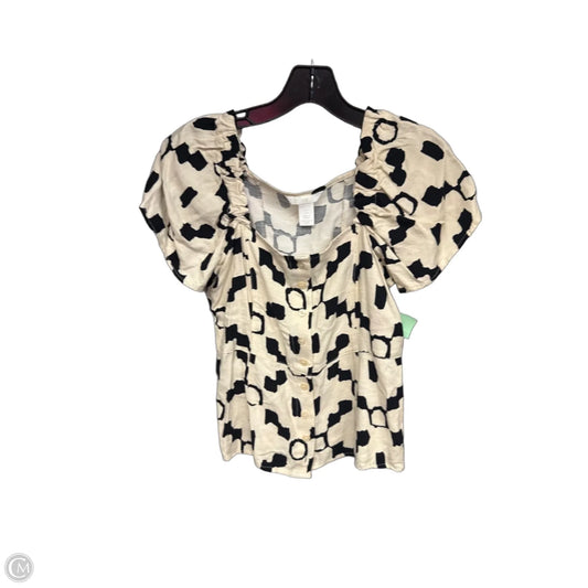 Top Short Sleeve By H&m In Black & Cream, Size: S