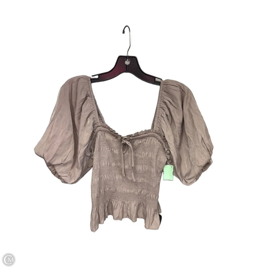 Top Short Sleeve By Mustard Seed In Taupe, Size: S