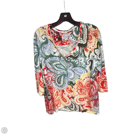 Tunic 3/4 Sleeve By Chicos In Multi-colored, Size: 2x