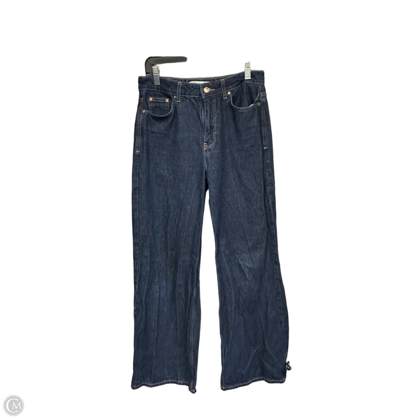 Jeans Wide Leg By Zara In Blue Denim, Size: 4