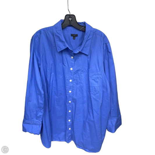 Top Long Sleeve By Talbots In Blue, Size: 2x