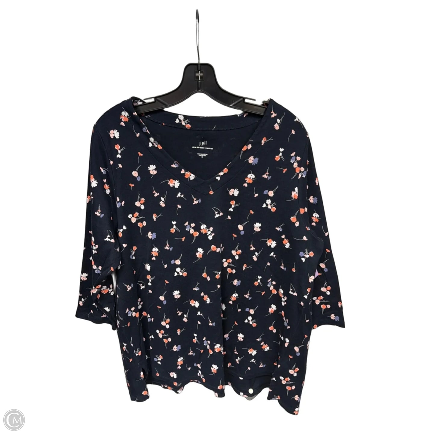 Top Long Sleeve By J. Jill In Blue & Orange, Size: Xl