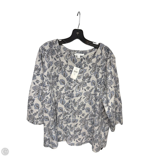 Top 3/4 Sleeve By Pure Jill In Grey, Size: 2x