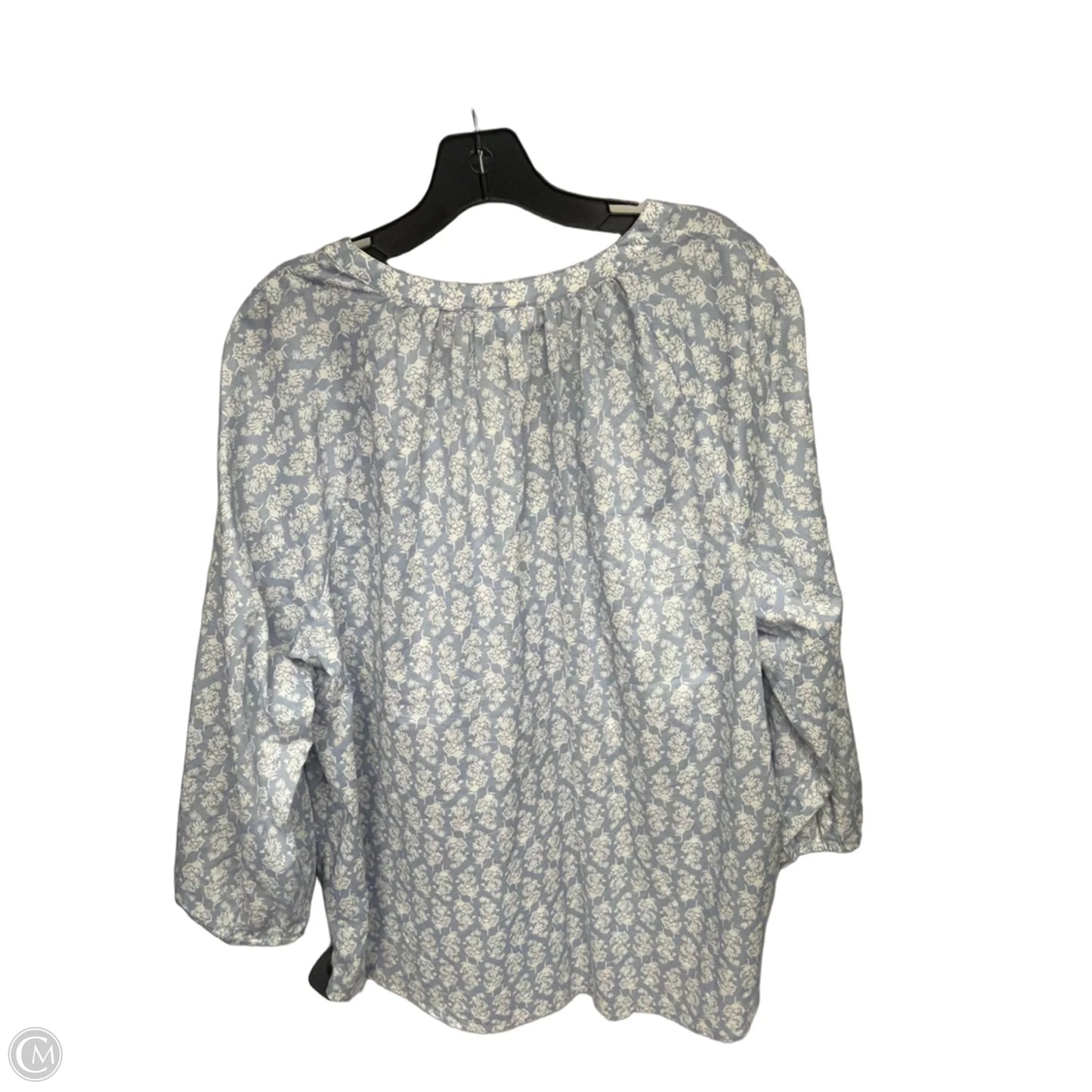Top 3/4 Sleeve By Pure Jill In Blue & White, Size: 2x