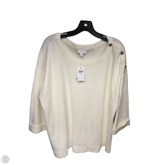 Top 3/4 Sleeve By J. Jill In Cream, Size: 2x