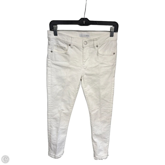 Jeans Skinny By Loft In White Denim, Size: 24