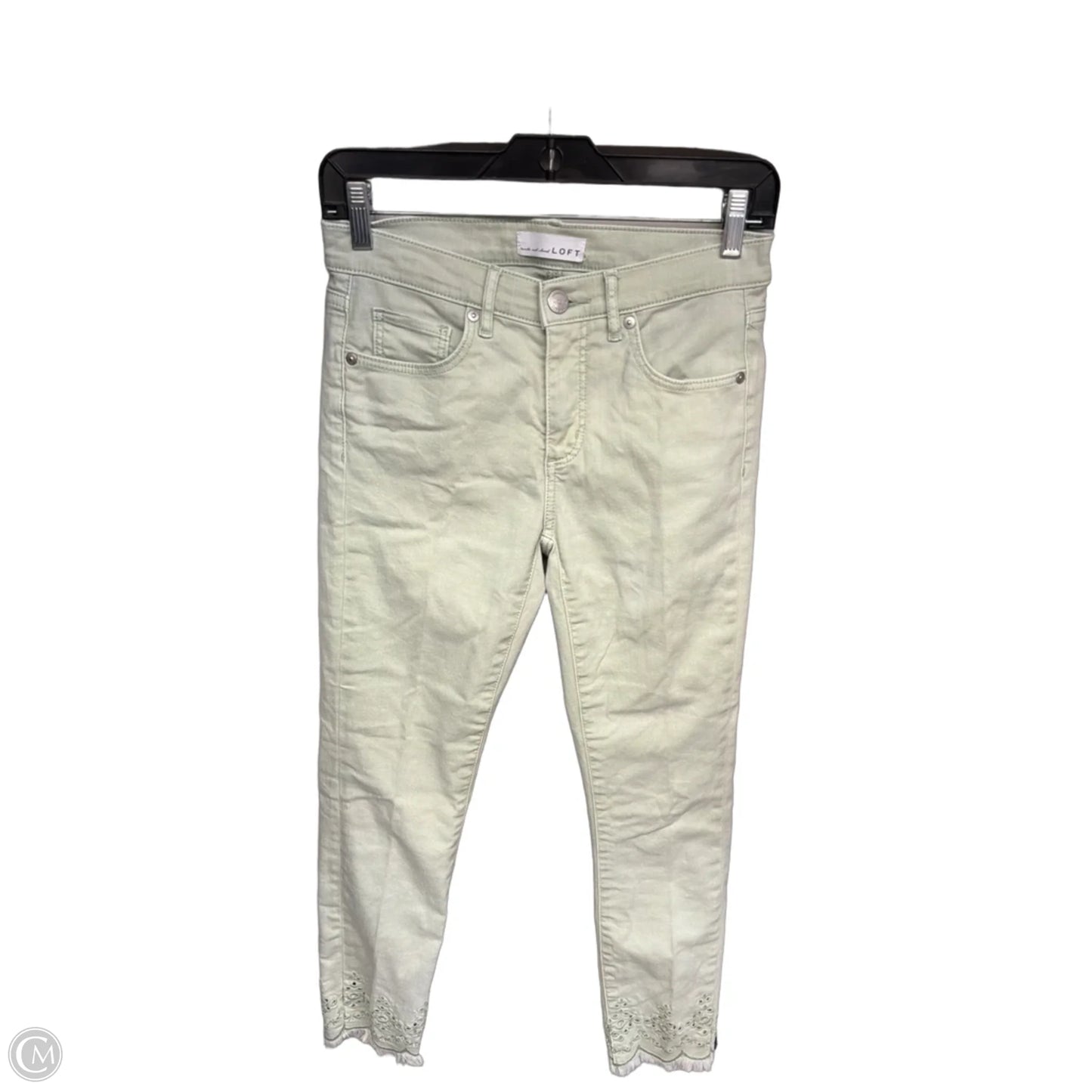 Jeans Skinny By Loft In Green Denim, Size: 24