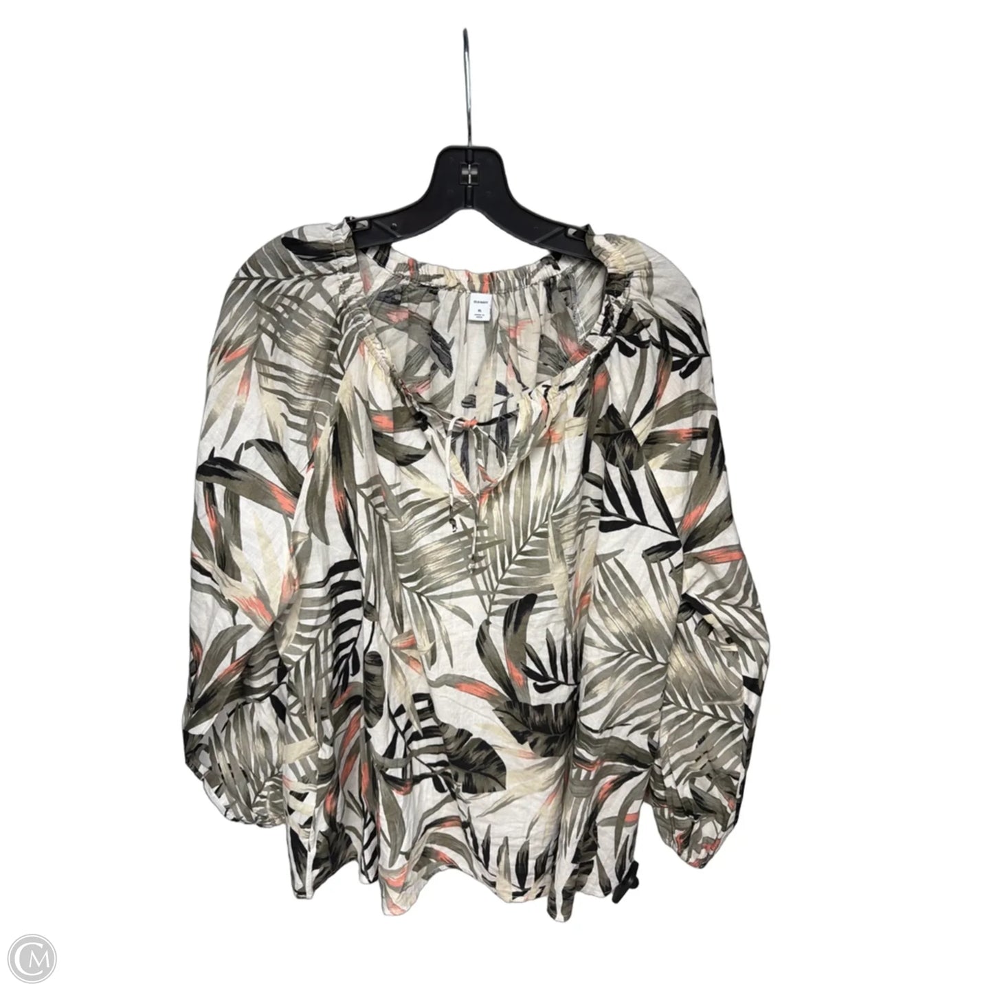 Top Long Sleeve By Old Navy In Tropical Print, Size: Xl