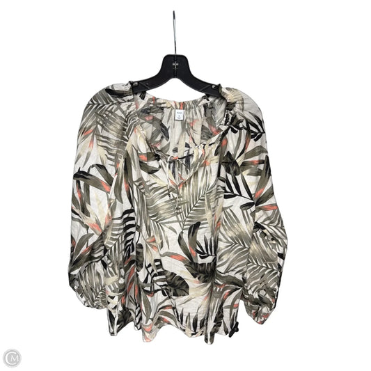 Top Long Sleeve By Old Navy In Tropical Print, Size: Xl