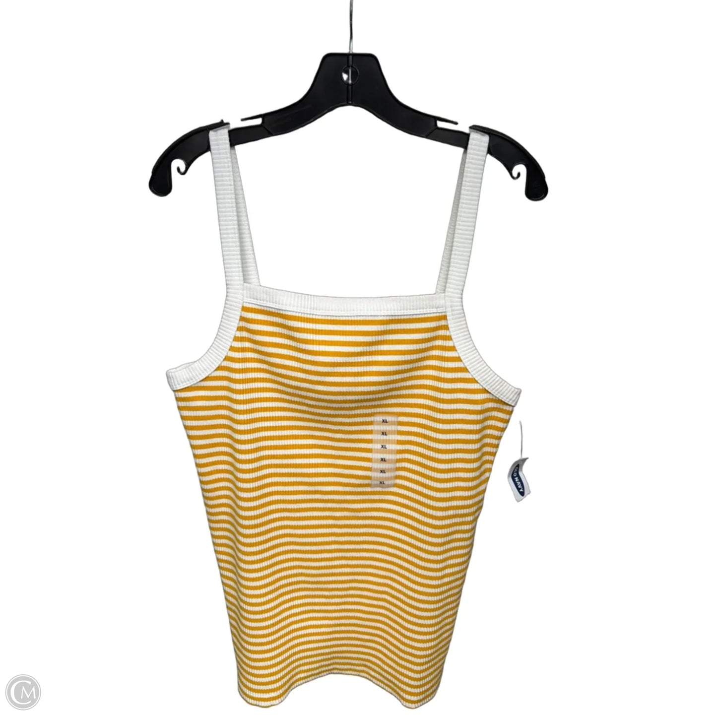 Top Sleeveless By Old Navy In White & Yellow, Size: Xl