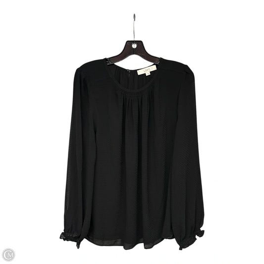 Blouse Long Sleeve By Loft In Black, Size: Xl