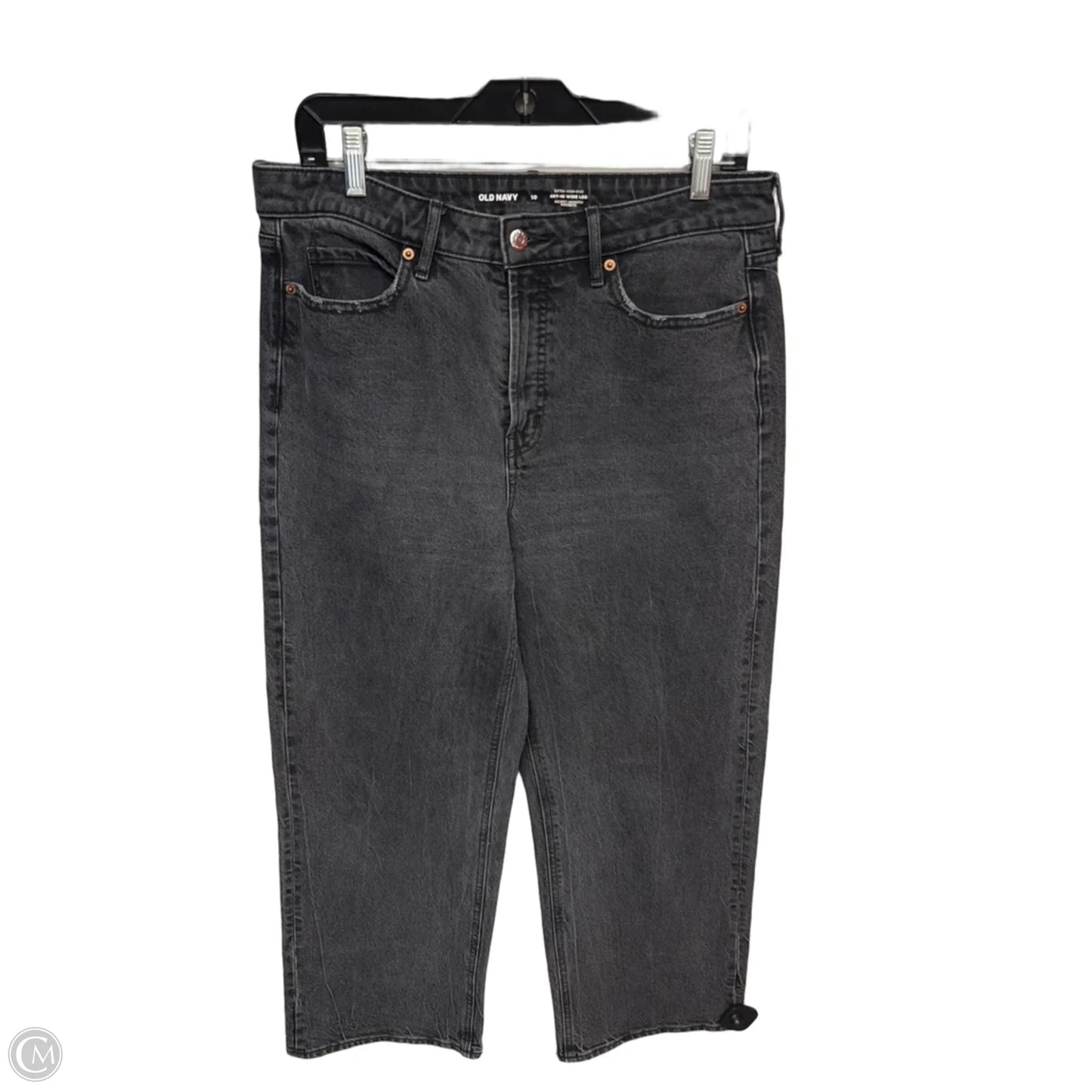 Jeans Straight By Old Navy In Black Denim, Size: 10