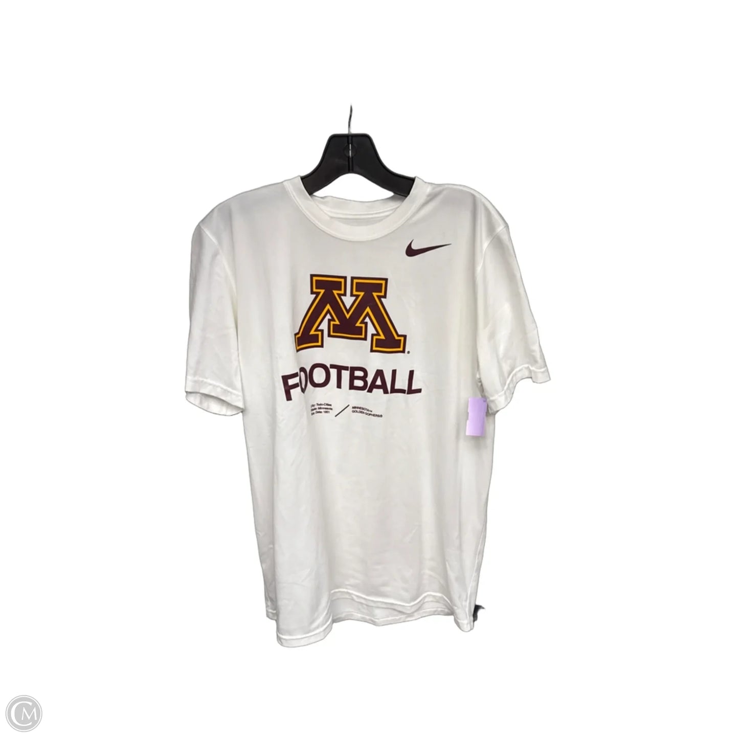 Athletic Top Short Sleeve By Nike Apparel In Red & White, Size: M