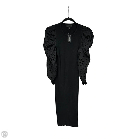 Dress Party Midi By Express In Black, Size: Xs