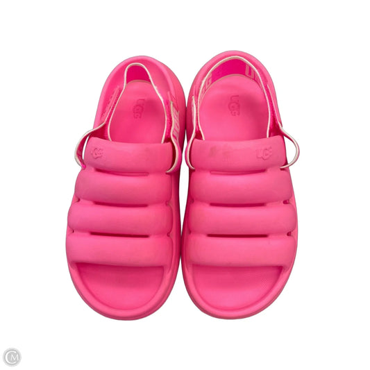 Sandals Designer By Ugg In Pink, Size: 10