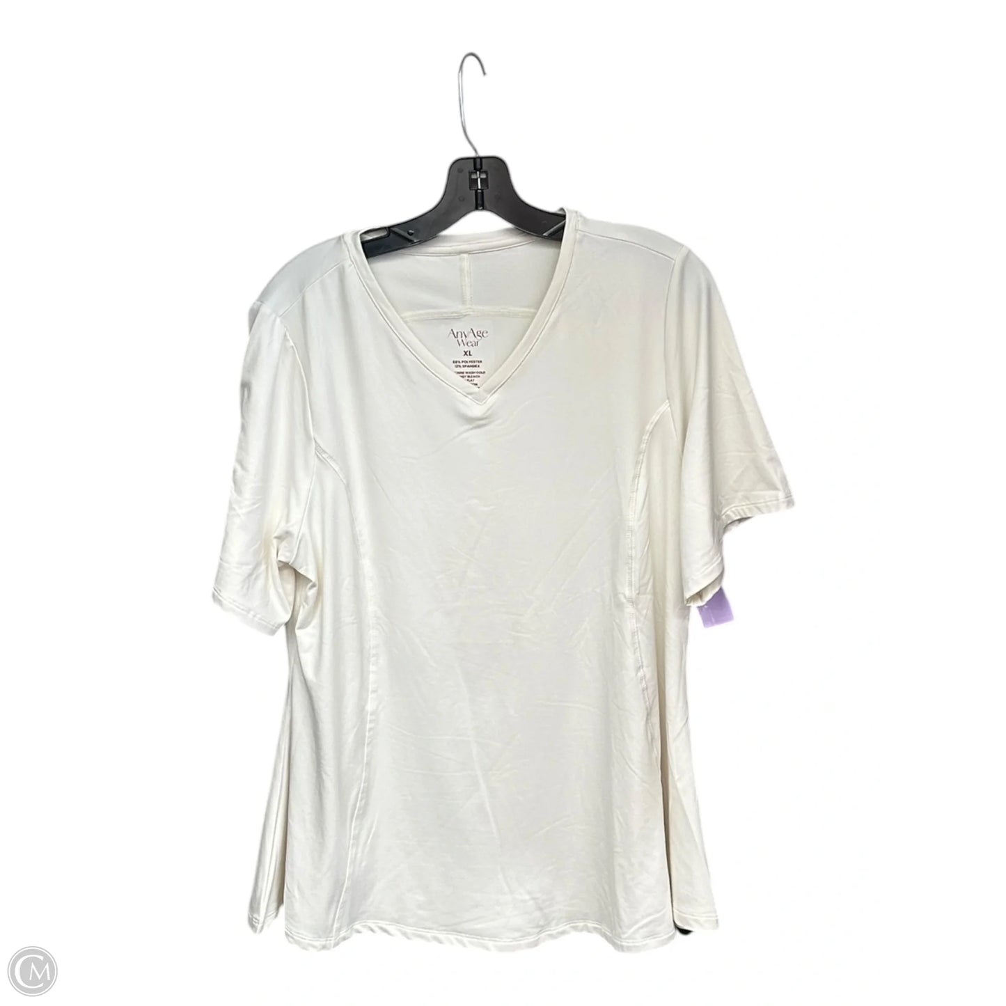 Athletic Top Short Sleeve By Clothes Mentor In Cream, Size: Xl