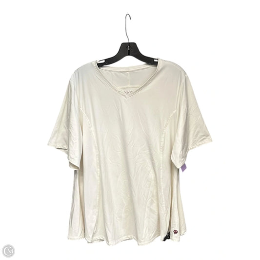 Athletic Top Short Sleeve By Clothes Mentor In Cream, Size: 2x