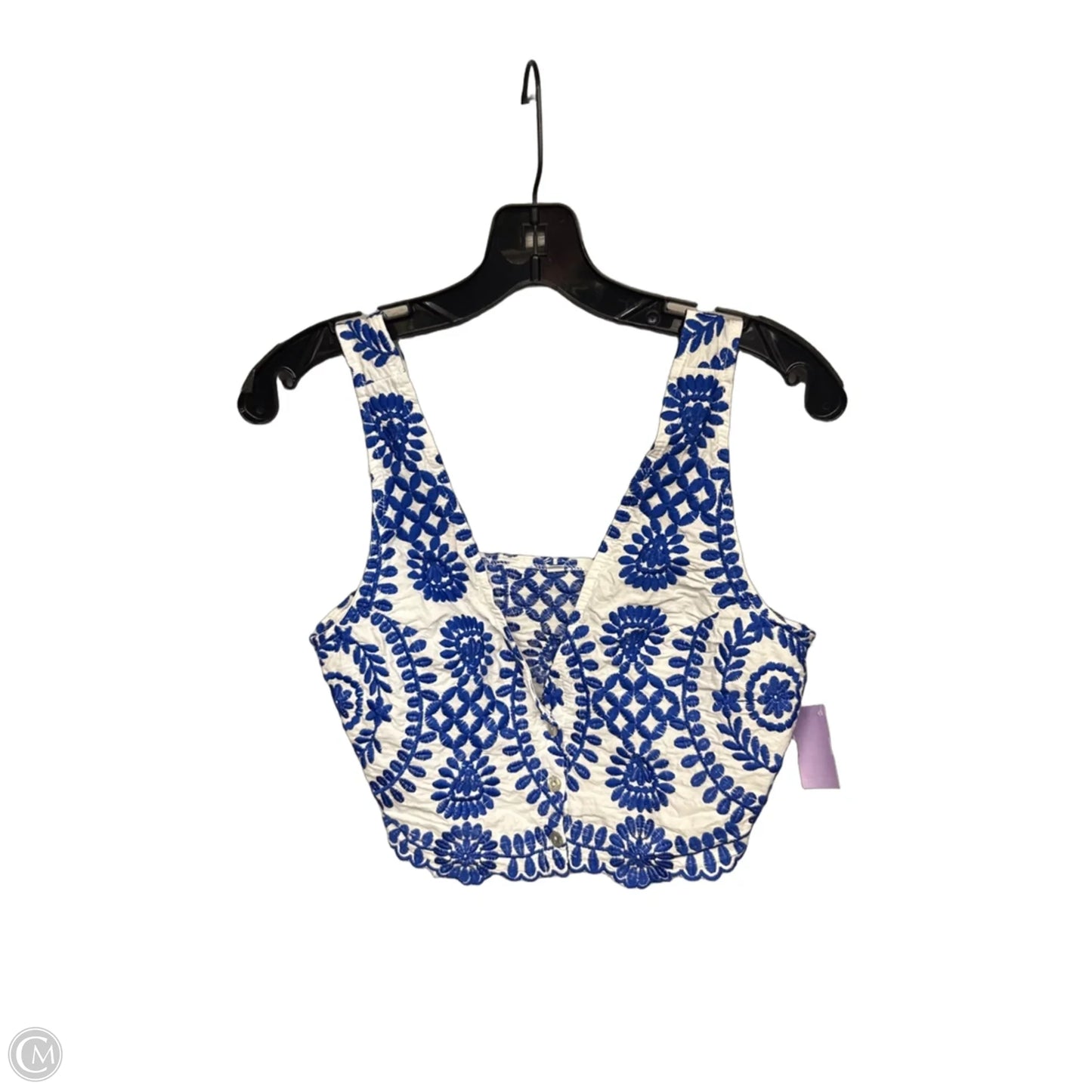 Top Sleeveless By Clothes Mentor In Blue & White, Size: M